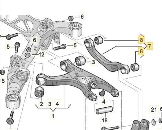 8K0505324F BRAZO SUSPENSION SUPERIOR TRASERO DERECHO AUDI A4 BER. (B8)
