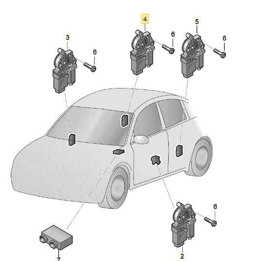 MOTOR ELEVALUNAS TRASERO DERECHO