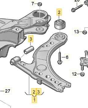 6R0407152A BRAZO SUSPENSION INFERIOR DELANTERO DERECHO SEAT IBIZA SC (6J1)