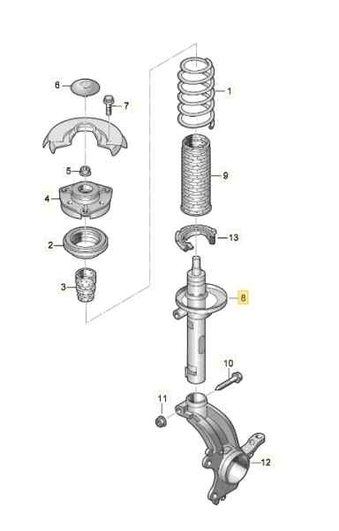 AMORTIGUADOR DELANTERO IZQUIERDO