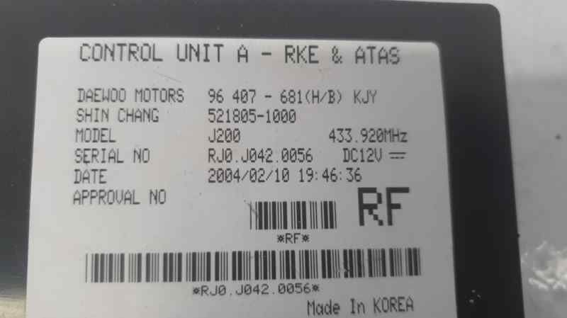 5218051000 CENTRALITA INMOVILIZADOR CHEVROLET LACETTI