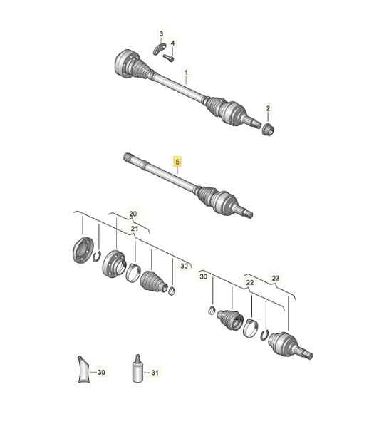 7L0501817B TRANSMISION TRASERA DERECHA VOLKSWAGEN TOUAREG