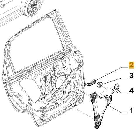MANETA ELEVALUNAS TRASERA DERECHA