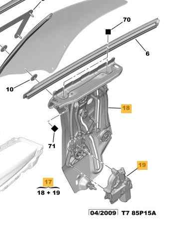 ELEVALUNAS TRASERO IZQUIERDO
