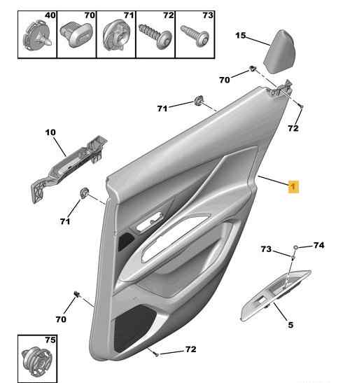 GUARNECIDO PUERTA TRASERA DERECHA