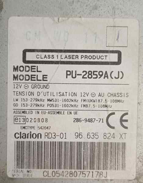 SISTEMA AUDIO RADIO CD CITROEN BERLINGO foto 6