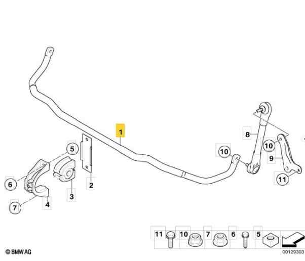 BARRA ESTABILIZADORA DELANTERA BMW SERIE 5 TOURING (E61)