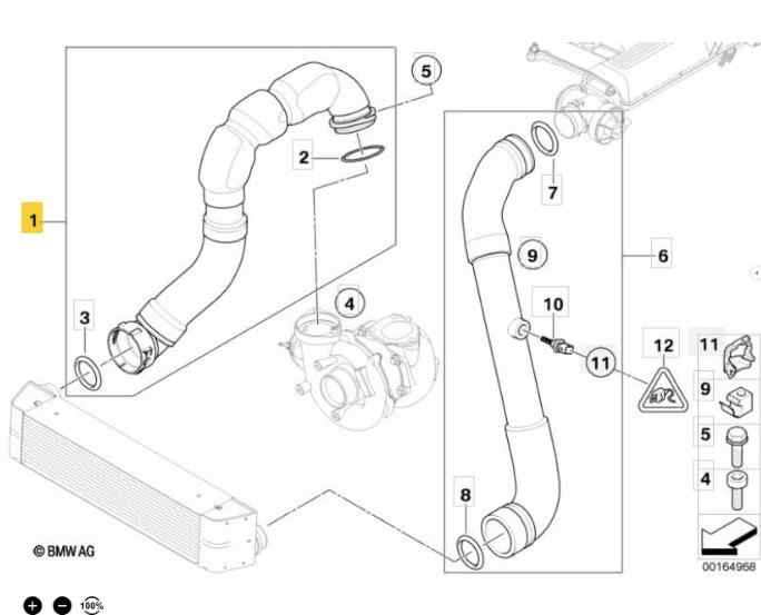 11617787468 TUBO BMW SERIE 5 TOURING (E61) INTERCOOLER A TURBO