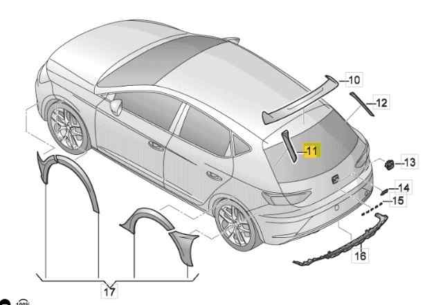 ALERON TRASERO SEAT LEON CUPRA 5F3854815 - 5F4854815 - 5F9854815