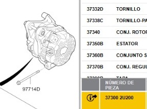 ALTERNADOR KIA STONIC ( YB)