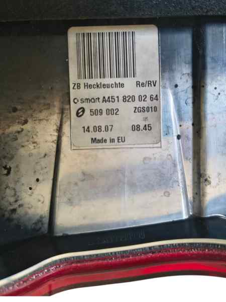 PILOTO TRASERO DERECHO SMART FORTWO COUPÉ II foto 3